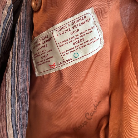 Vintage Genuine Leather Designer Pierre Cardin Blazrr - Picture 3 of 7